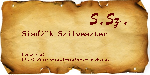 Sisák Szilveszter névjegykártya