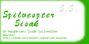szilveszter sisak business card