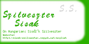 szilveszter sisak business card